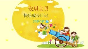 Modelo de ppt de álbum de crescimento do bebê