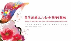 قالب PPT بسيط وأنيق يوم 8 مارس للمرأة