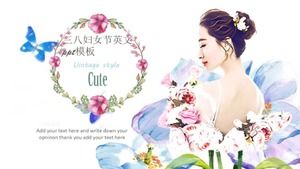 8 مارس يوم المرأة باللغة الإنجليزية قالب ppt