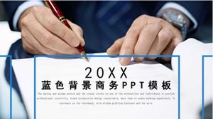 Modello PPT di affari di sfondo blu