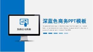 Modello di sfondo PPT aziendale blu scuro