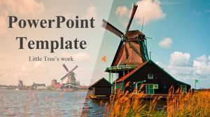 小清新欧美风系年终总结ppt模板