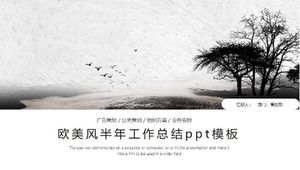 Modello ppt di riepilogo del lavoro semestrale in stile europeo e americano