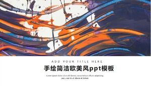 Modello ppt in stile europeo e americano semplice dipinto a mano