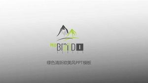 Plantilla ppt de estilo europeo y americano fresco verde