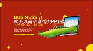 Modèle PPT de classe de résumé concis de style européen et américain