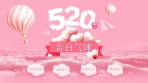 Modèle ppt de confession d'amour de dessin animé rose