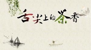 Einfache und frische klassische ppt-Vorlage für flache Arbeitsberichte