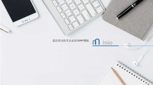 Blaue einfache PPT-Vorlage für europäische und amerikanische Unternehmensschulungen