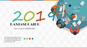 Semplice modello PPT bianco in stile europeo e americano