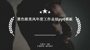 Schwarze jährliche Arbeitszusammenfassung im europäischen und amerikanischen Stil ppt-Vorlage