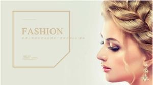 Modelo de ppt de introdução de promoção de marca de moda simples de personagens europeus e americanos