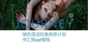 Modelo de ppt de relatório de plano de negócios europeu e americano conciso verde