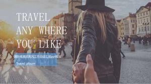 Modèle ppt de rapport de synthèse de travail de style européen et américain frais et beau