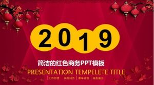 Basit kırmızı iş PPT şablonu