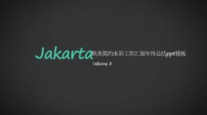 歐美簡單水彩工作報告年終總結ppt模板