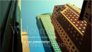 Templat ppt ringkasan rencana kerja bisnis gaya Eropa dan Amerika yang berkabut