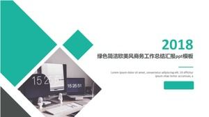 Green concise European and American style business work summary report ppt template