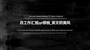Monthly work report ppt template_English European and American style