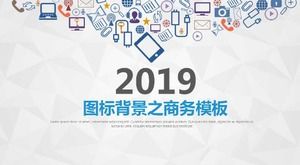 Geschäftsschablone mit Ikonenhintergrund