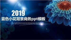 Mavi çiçek arka plan iş ppt şablonu