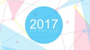 Modello PPT fresco di colore rosa blu piatto cartone animato cartone animato piccolo