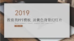 Plantilla PPT de educación_Presentación de diapositivas de fondo amarillo claro