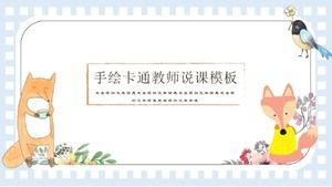 Guru kartun yang digambar tangan berbicara template ppt kelas