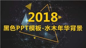 Modello PPT nero - sfondo dell'età dell'acqua e del legno