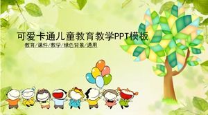 Plantilla PPT de enseñanza de educación infantil de dibujos animados lindo