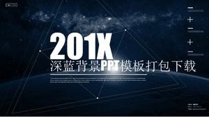 Dark blue background PPT template package download