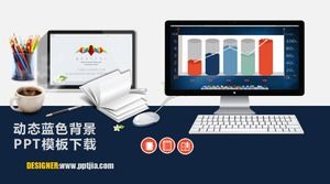 Dynamic blue background PPT template download