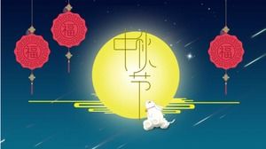 Linda lua cheia Mid-Autumn Festival plano de fundo Mid-Autumn Festival ppt template