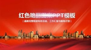 Modello PPT rosso splendido modello