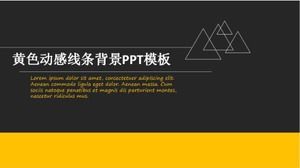 黄色の動的線の背景PPTテンプレート