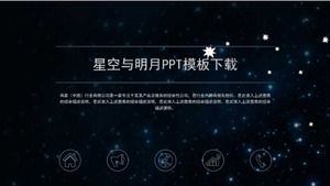 Starry sky and bright moon PPT template download
