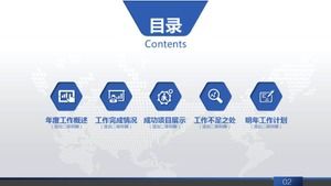 Modello PPT professionale per l'industria dell'intrattenimento: sfondo blu Hollywood