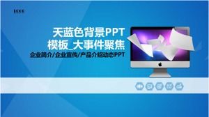 Błękitne tło PPT template_big skupienie na wydarzeniu