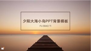Sunset Sea Island PPT-Hintergrundvorlage