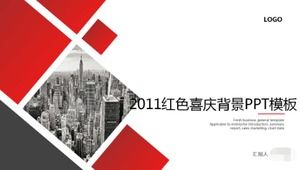 Template PPT latar belakang merah meriah 2011