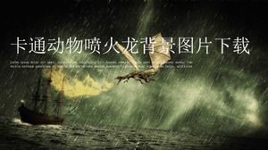 Cartoon animal fire breathing dragon background picture download