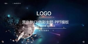 Modèle PPT de thème de couleur de rêve noir