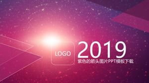 Purple arrow picture PPT template download