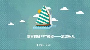 Template PPT gulir retro - ikan keren