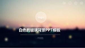 Modello PPT di sfondo in vetro bianco