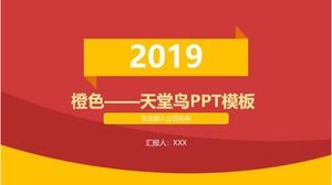 Orange - Modèle PPT d'oiseau de paradis