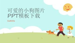 Download del modello PPT di un'immagine di cucciolo carino