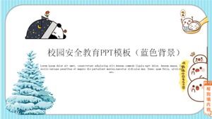 Campus safety education PPT template (blue background)