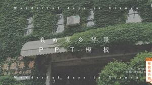 Modello PPT di sfondo della mia città natale