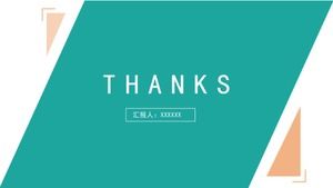 신선한 녹색 다각형 배경을 가진 개인 브리핑 보고서 PPT 템플릿